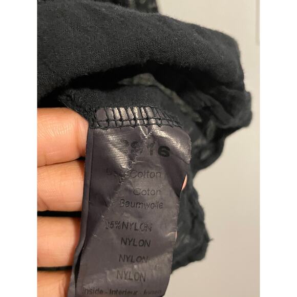 Piazza Del Tempio Womens Tunic Small Black Floral Lace Tiered Witchy Boho Whimsy - Picture 3 of 7